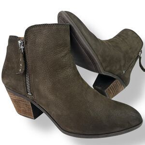 Frye Judy Ankle Boots Short Booties Brown Leather Double Side Zip Womens 7 M